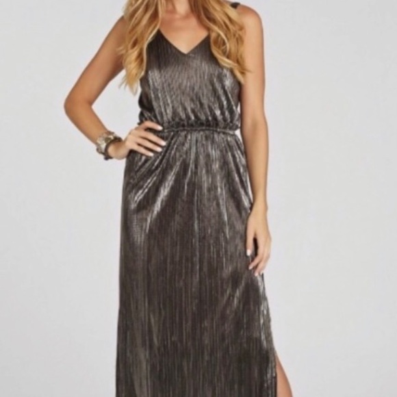 BCBGeneration Dresses & Skirts - BCBGeneration High Slit Metallic Maxi party Small